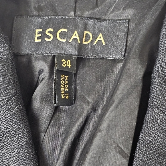 Vintage Escada blazer jacket Women's Black size EU 34 XS  2 Button Lattice - Picture 4 of 11